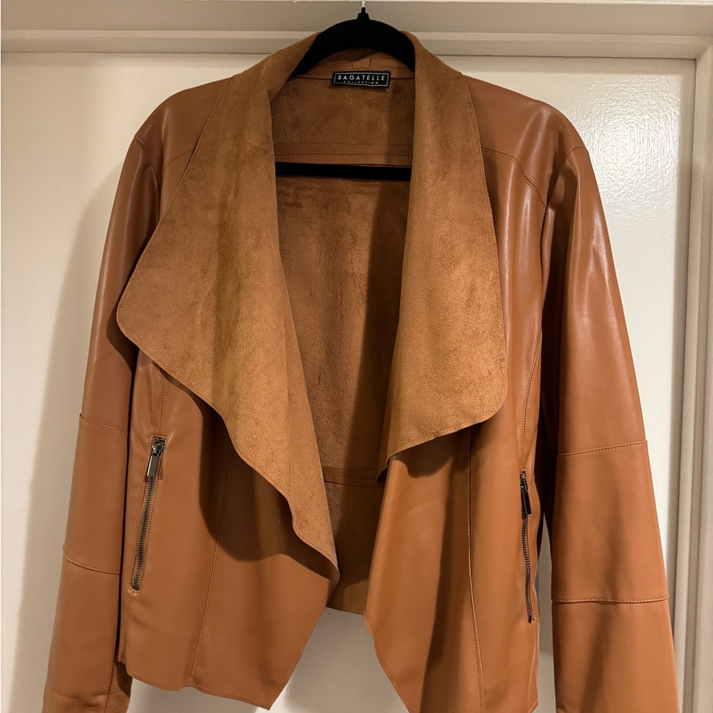 New without tags BAGATELLE faux leather jacket flowy collar & elasticated sleeve